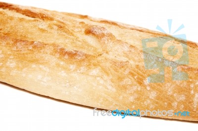 Traditional Baguette On White Background Stock Photo