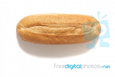 Traditional Baguette On White Background Stock Photo