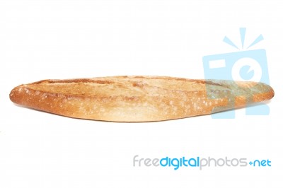 Traditional Baguette On White Background Stock Photo