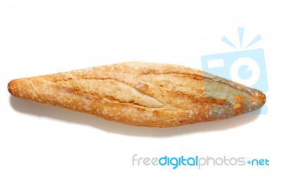 Traditional Baguette On White Background Stock Photo