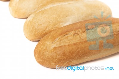 Traditional Baguette On White Background Stock Photo