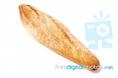 Traditional Baguette On White Background Stock Photo