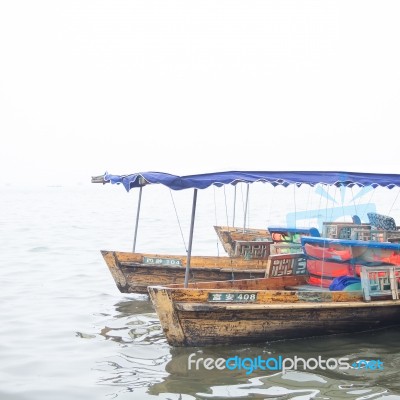 Traditional Boat At The Xihu Stock Photo