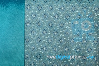 Traditional Brown Thai Fabric Pattern Stock Photo