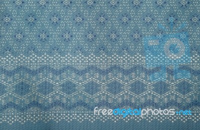 Traditional Brown Thai Fabric Pattern Stock Photo