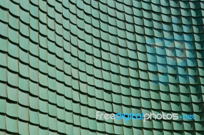 Traditional Chinese Green Glazed Tile Stock Photo