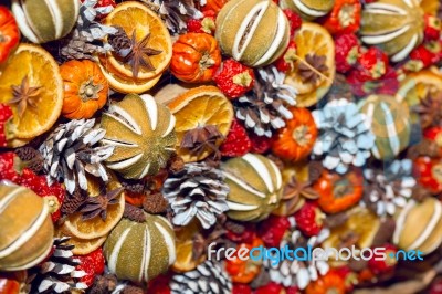 Traditional Christmas Aromatic Dry Fruits Stock Photo