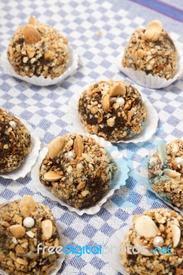 Traditional Fig And Almond Balls Stock Photo