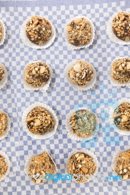 Traditional Fig And Almond Balls Stock Photo