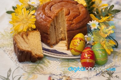 Traditional Folar Cake Stock Photo