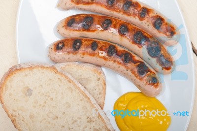 Traditional German Wurstel Sausages Stock Photo