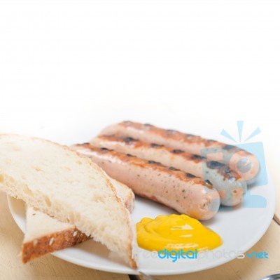 Traditional German Wurstel Sausages Stock Photo