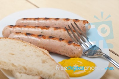 Traditional German Wurstel Sausages Stock Photo