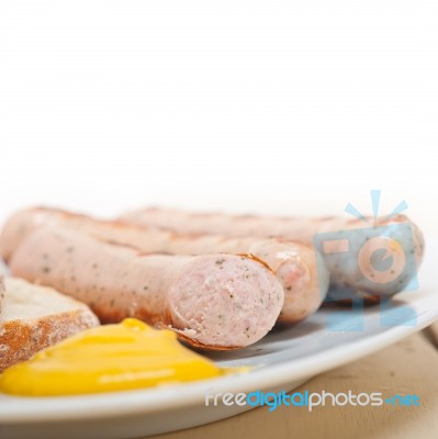 Traditional German Wurstel Sausages Stock Photo