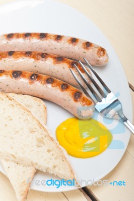 Traditional German Wurstel Sausages Stock Photo