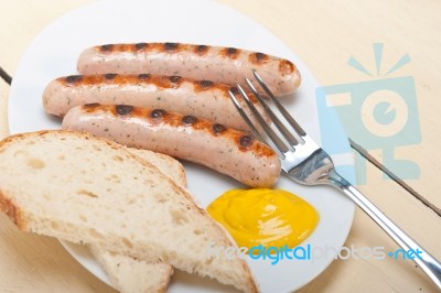 Traditional German Wurstel Sausages Stock Photo