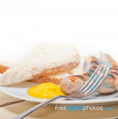 Traditional German Wurstel Sausages Stock Photo