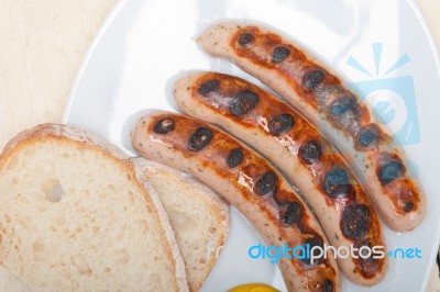 Traditional German Wurstel Sausages Stock Photo