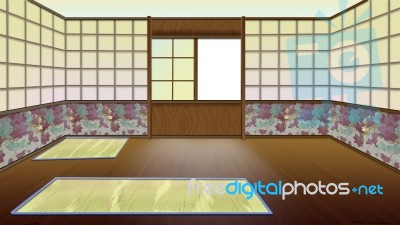 Traditional Japanese Room Interior Stock Image