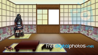 Traditional Japanese Room Interior Stock Image