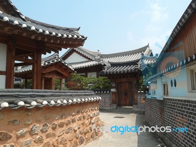 Traditional Korean Houses Stock Photo