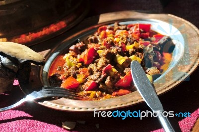 Traditional Meals And Ccoks At A Restaurant Stock Photo