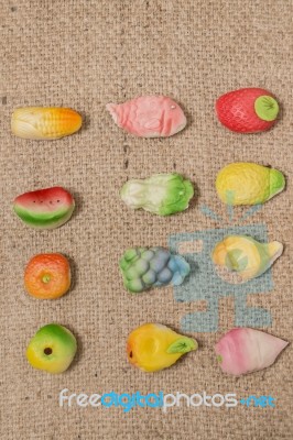 Traditional Portuguese Fruity Sweets Stock Photo