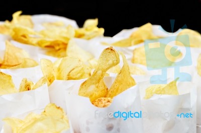 Traditional Potato Chips Stock Photo