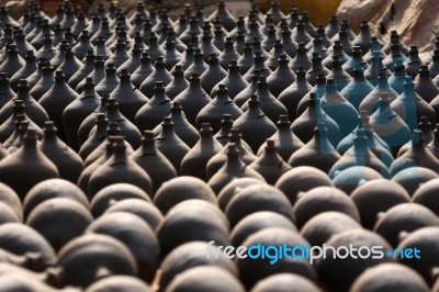 Traditional Pottery Craftsmanship Stock Photo