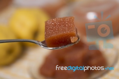 Traditional Quince Jam Stock Photo