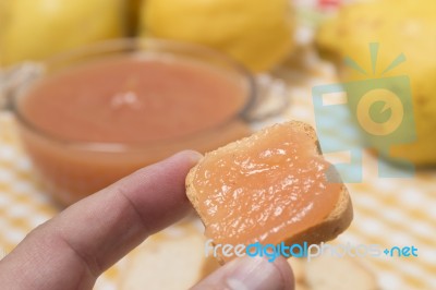 Traditional Quince Jam Stock Photo