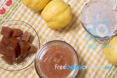 Traditional Quince Jam Stock Photo