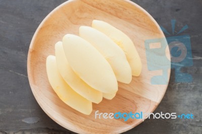 Traditional Thai Cookies On Wooden Plate Stock Photo