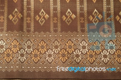 Traditional Thai Fabric Pattern Stock Photo