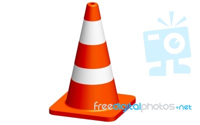 Traffic Cone On The Way Stock Photo