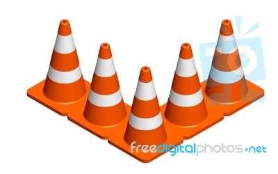 Traffic Cone On The Way Stock Photo