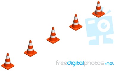 Traffic Cone On The Way Stock Photo