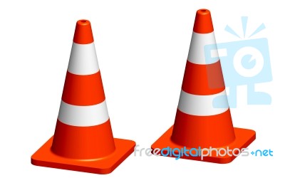 Traffic Cone On The Way Stock Photo