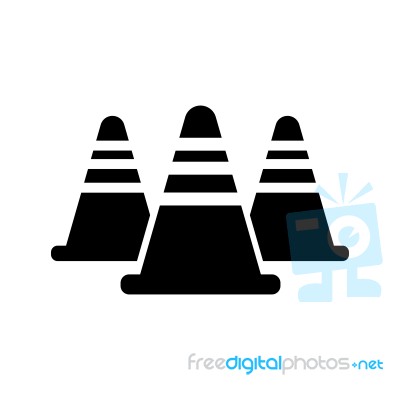 Traffic Cones Icon  Illustration On White Background Stock Image