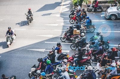 Traffic Jam In Bangkok Stock Photo