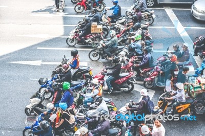 Traffic Jam In Bangkok Stock Photo