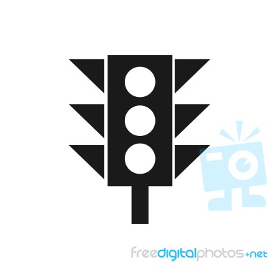 Traffic Light Icon  Illustration On White Background Stock Image