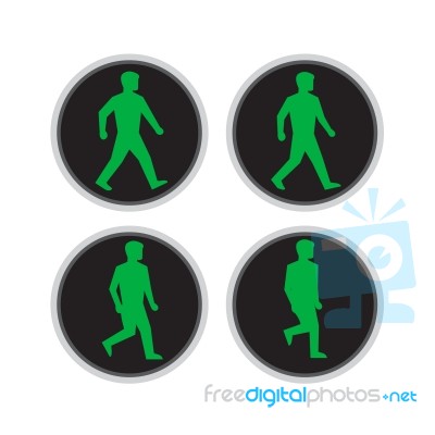 Traffic Light Man Walk Cycle Sequence Stock Image