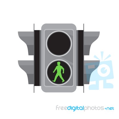 Traffic Light Man Walking Retro Stock Image