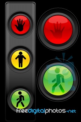 Traffic Light With Symbols Stock Image