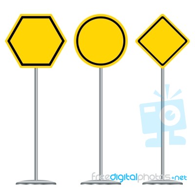 Traffic Sign Design. Black And Yellow Traffic Sign Design Stock Image