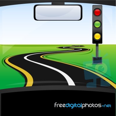 Traffic Signal On The Way Stock Image