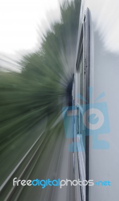 Train Enters The Tunnel Stock Photo