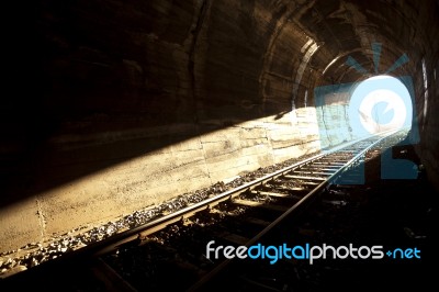 Train Tunnel Stock Photo