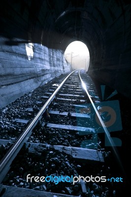 Train Tunnel Stock Photo